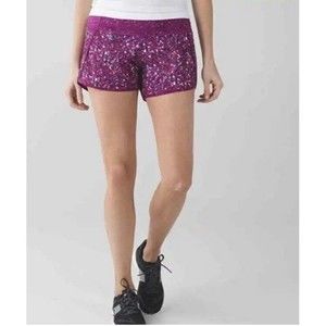 Lululemon Paradise Geo Regal Plum Time Running Short Sz 8
